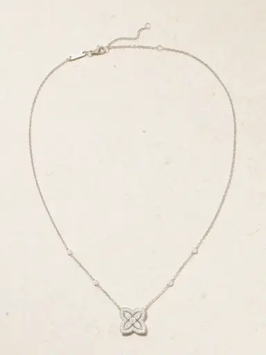 De Beers London Lotus By De Beers 18-karat White Gold Diamond Necklace | Thumbnail 4