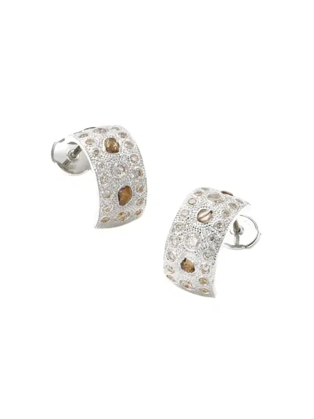 Talisman 18-karat White Gold Diamond Hoop Earrings