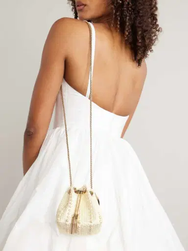 Jimmy Choo Bon Bon Micro Embellished Satin Bucket Bag | Thumbnail 6 Jimmy Choo Bon Bon Micro Embellished Satin Bucket Bag | Thumbnail 6