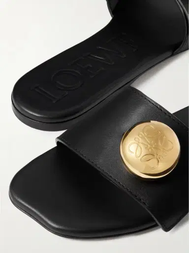 Loewe Pebble Embellished Leather Slides | Thumbnail 4 Loewe Pebble Embellished Leather Slides | Thumbnail 4