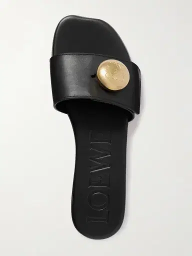 Loewe Pebble Embellished Leather Slides | Thumbnail 5 Loewe Pebble Embellished Leather Slides | Thumbnail 5