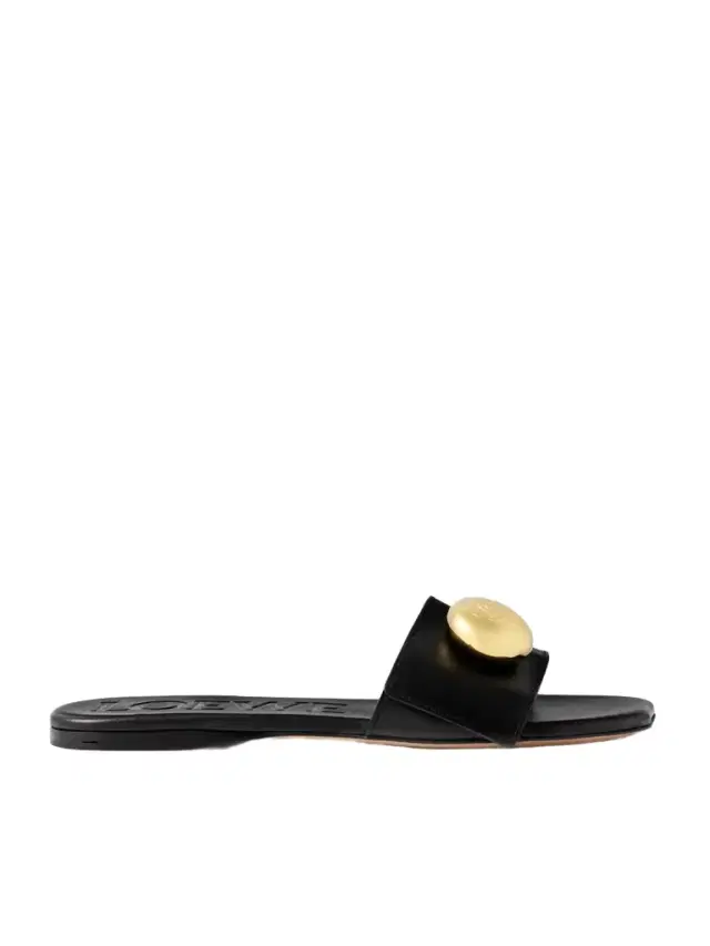 Loewe Pebble Embellished Leather Slides
