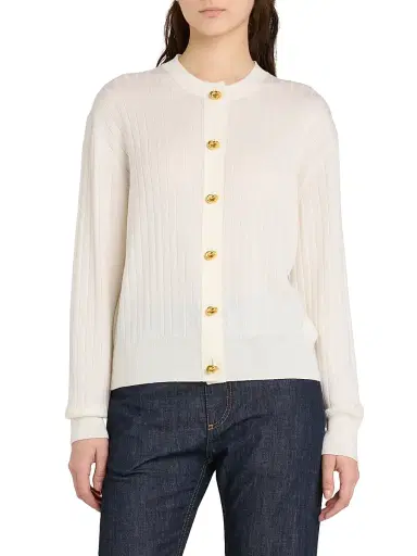 Bottega Veneta Women's Rib-Knit Wool Cardigan | Thumbnail 3 Bottega Veneta Women's Rib-Knit Wool Cardigan | Thumbnail 3