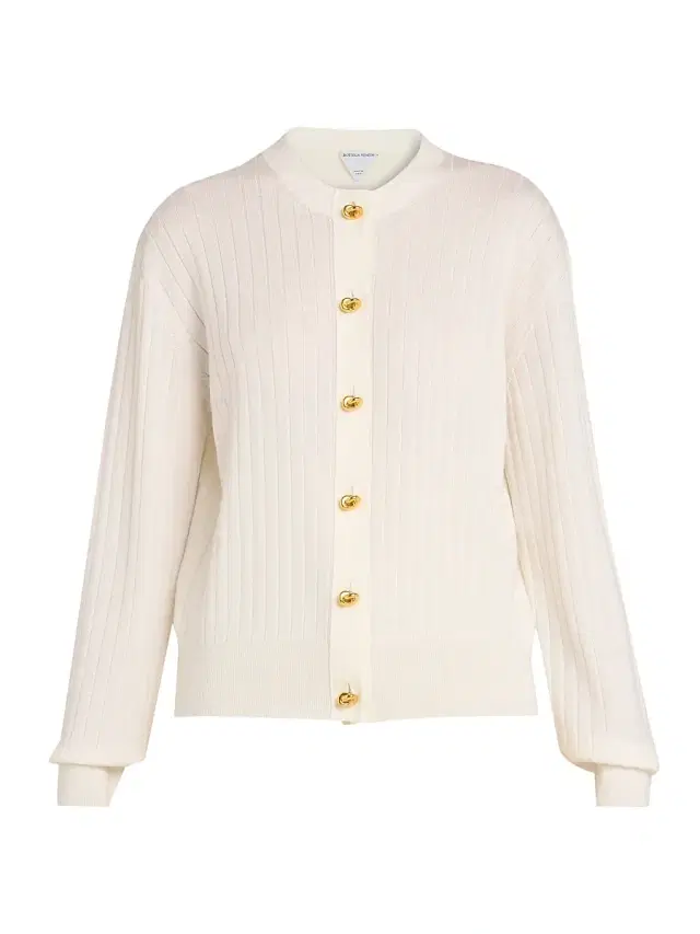 Women's Rib-Knit Wool Cardigan - Chalk