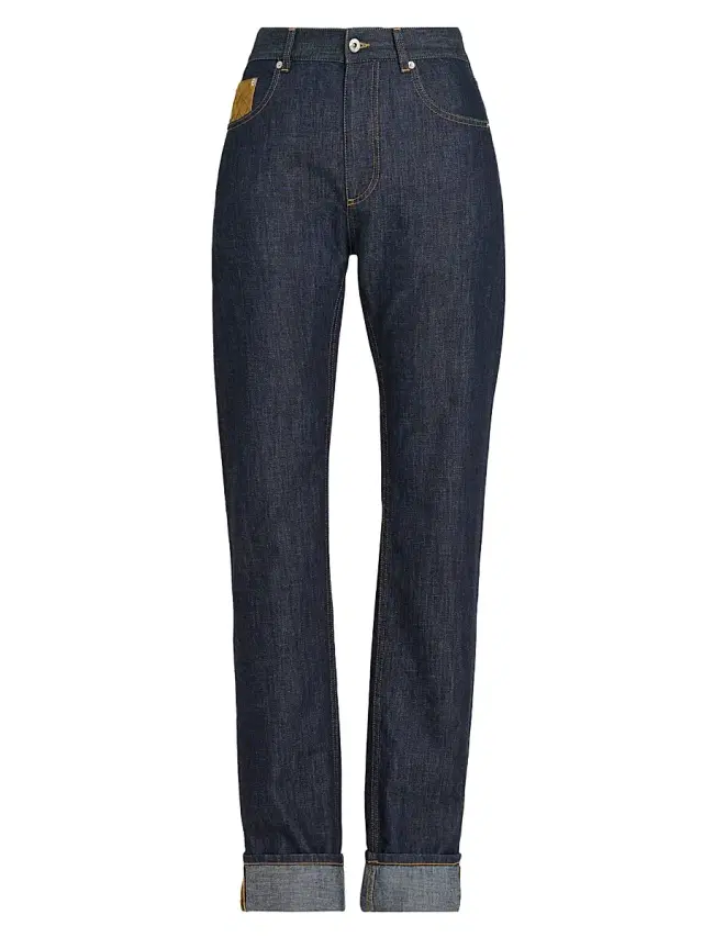 Bottega Veneta Women's Mid-Rise Straight-Leg Jeans - Indigo