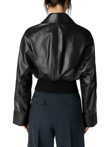 Bottega Veneta Women's Leather Blouson Jacket - Black - Size 8 | Thumbnail 3 Bottega Veneta Women's Leather Blouson Jacket - Black - Size 8 | Thumbnail 3