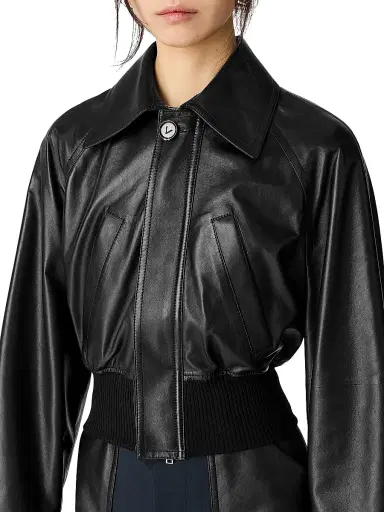 Bottega Veneta Women's Leather Blouson Jacket - Black - Size 8 | Thumbnail 4 Bottega Veneta Women's Leather Blouson Jacket - Black - Size 8 | Thumbnail 4