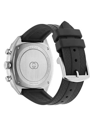 Gucci Men's  Interlocking Stainless Steel & Rubber Chronograph Watch/41MM - Black | Thumbnail 3