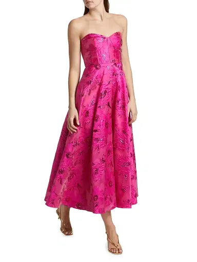 As It May Women's Keyla Jacquard Strapless Midi-Dress | Thumbnail 2