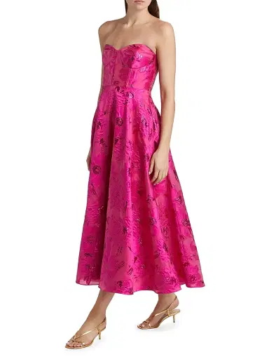 As It May Women's Keyla Jacquard Strapless Midi-Dress | Thumbnail 4