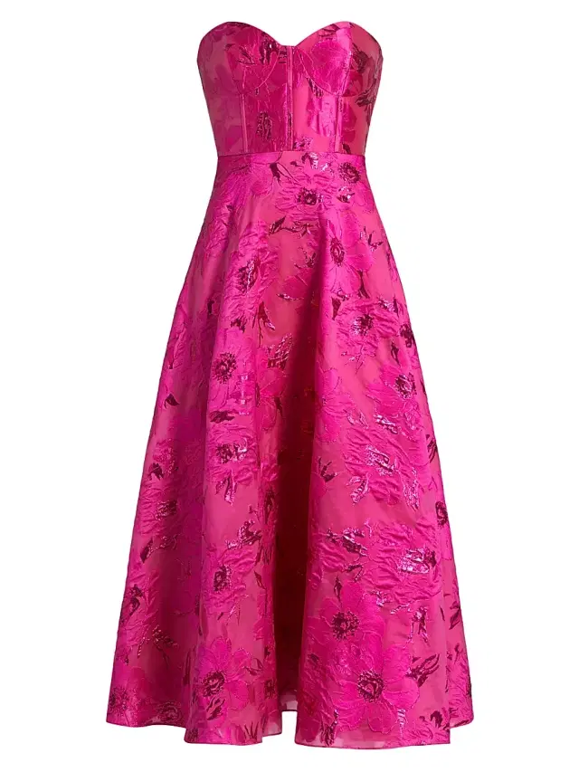 As It May Women's Keyla Jacquard Strapless Midi-Dress