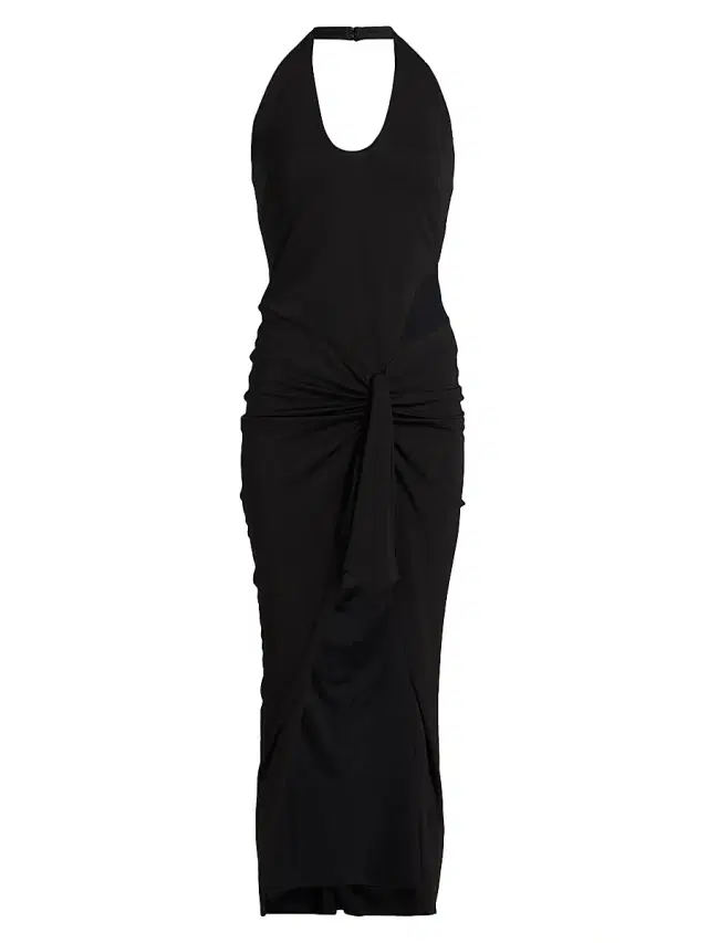 Et Ochs Women's Kai Tie-Waist Ruched Maxi Dress - Black