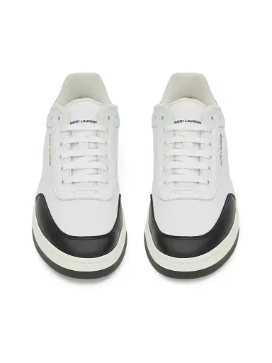 Saint Laurent Men's SL61 Sneakers in Smooth Leather - Optic White Black - Size 11.5 | Thumbnail 3 Saint Laurent Men's SL61 Sneakers in Smooth Leather - Optic White Black - Size 11.5 | Thumbnail 3