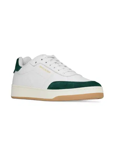 Saint Laurent Men's SL61 Sneakers in Smooth Leather - Optic White Bottle Green - Size 12 | Thumbnail 2 Saint Laurent Men's SL61 Sneakers in Smooth Leather - Optic White Bottle Green - Size 12 | Thumbnail 2
