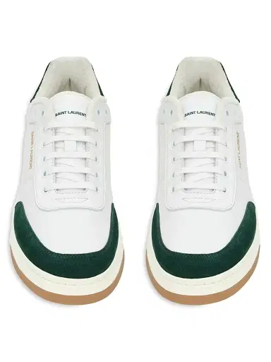 Saint Laurent Men's SL61 Sneakers in Smooth Leather - Optic White Bottle Green - Size 12 | Thumbnail 3 Saint Laurent Men's SL61 Sneakers in Smooth Leather - Optic White Bottle Green - Size 12 | Thumbnail 3