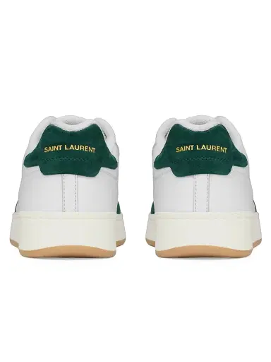 Saint Laurent Men's SL61 Sneakers in Smooth Leather - Optic White Bottle Green - Size 12 | Thumbnail 4 Saint Laurent Men's SL61 Sneakers in Smooth Leather - Optic White Bottle Green - Size 12 | Thumbnail 4