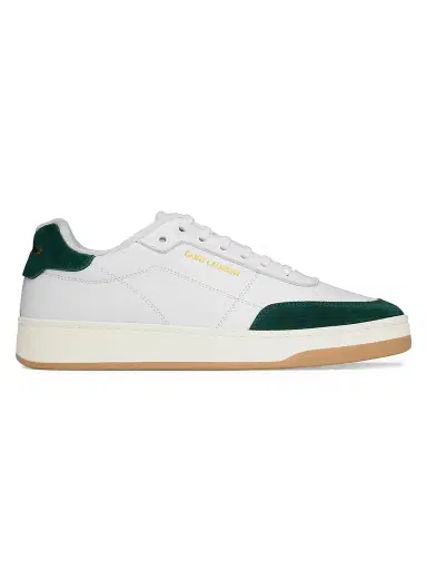 Saint Laurent Men's SL61 Sneakers in Smooth Leather - Optic White Bottle Green - Size 12 | Thumbnail 1 Saint Laurent Men's SL61 Sneakers in Smooth Leather - Optic White Bottle Green - Size 12 | Thumbnail 1
