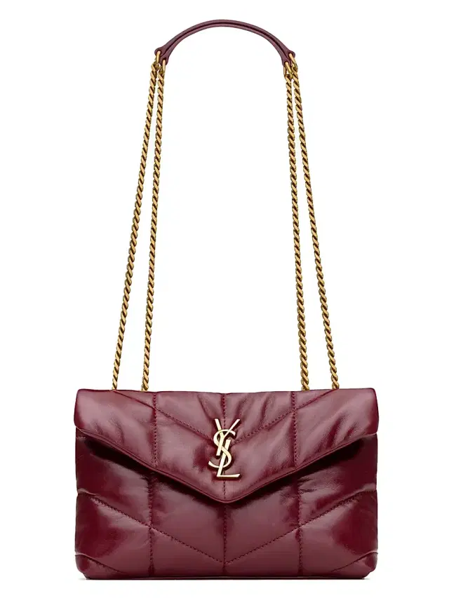 Women's Toy Puffer In Shiny Leather - Dark Ruby