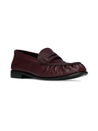 Saint Laurent Men's Le Loafers Supple in Eel - Deep Bordeaux | Thumbnail 2