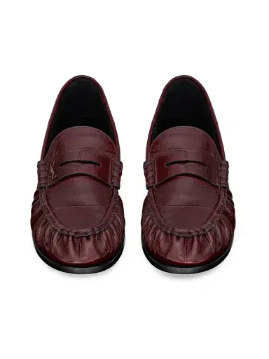 Saint Laurent Men's Le Loafers Supple in Eel - Deep Bordeaux | Thumbnail 3