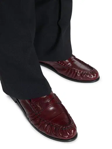 Saint Laurent Men's Le Loafers Supple in Eel - Deep Bordeaux | Thumbnail 4