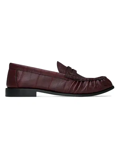 Saint Laurent Men's Le Loafers Supple in Eel - Deep Bordeaux | Thumbnail 1