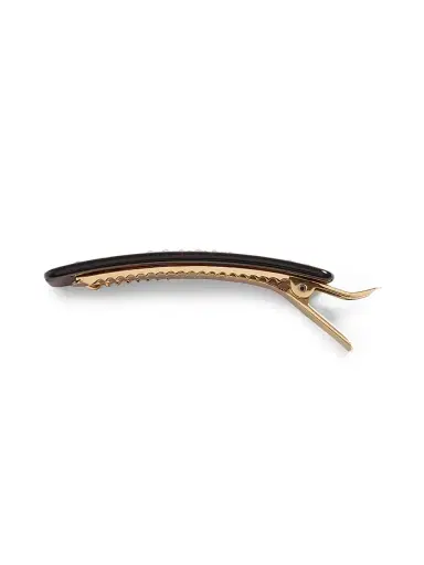 Valentino Garavani Women's Vlogo Signature Hair Clip in Resin, Metal and Swarovski Crystals - Brown | Thumbnail 4 Valentino Garavani Women's Vlogo Signature Hair Clip in Resin, Metal and Swarovski Crystals - Brown | Thumbnail 4