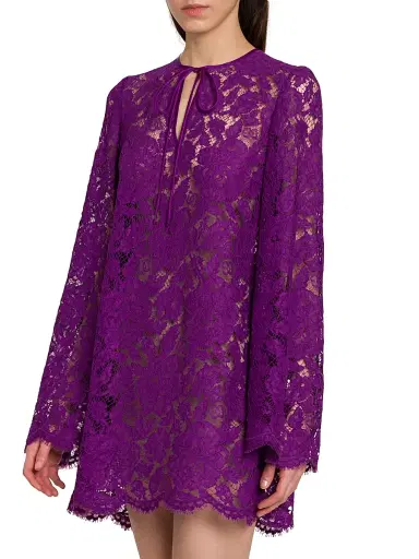 Dolce & Gabbana Women's Lace Tent Minidress - Viola | Thumbnail 4