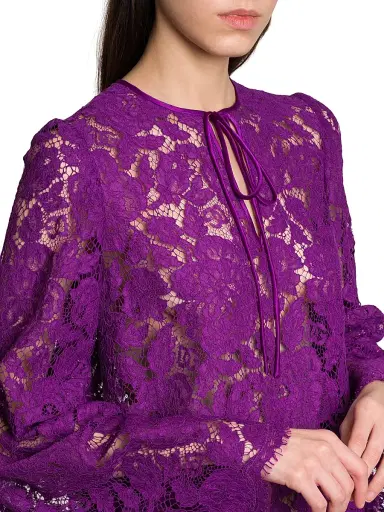 Dolce & Gabbana Women's Lace Tent Minidress - Viola | Thumbnail 6