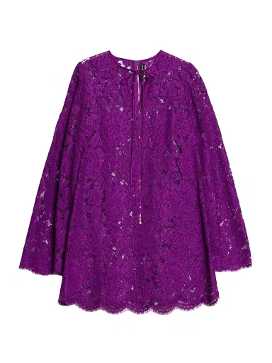 Dolce & Gabbana Women's Lace Tent Minidress - Viola | Thumbnail 1