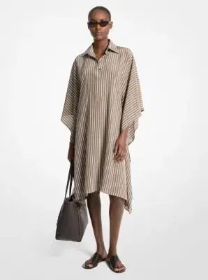 Michael Kors Collection Striped Crepe de Chine Caftan Shirtdress | Thumbnail 2