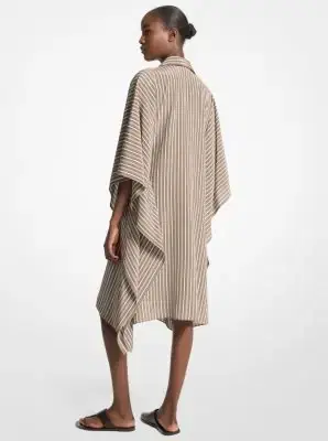 Michael Kors Collection Striped Crepe de Chine Caftan Shirtdress | Thumbnail 3