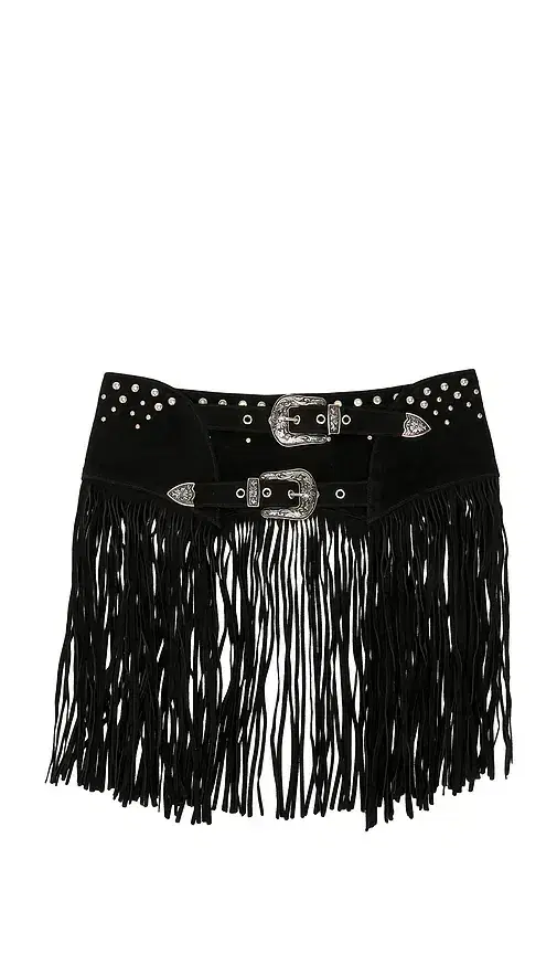 Understated Leather Fringe Studded Belt