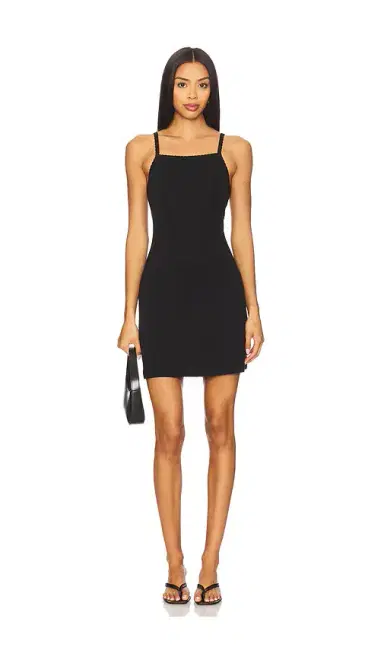 LESET Pointelle Square Neck Mini Dress | Thumbnail 1