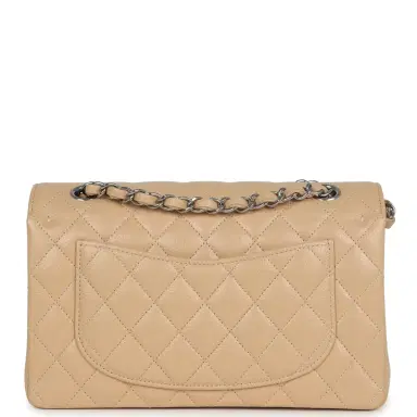 Chanel Chanel Small Classic Double Flap Bag Beige Caviar Silver Hardware | Thumbnail 4 Chanel Chanel Small Classic Double Flap Bag Beige Caviar Silver Hardware | Thumbnail 4