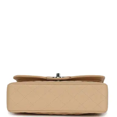 Chanel Chanel Small Classic Double Flap Bag Beige Caviar Silver Hardware | Thumbnail 6 Chanel Chanel Small Classic Double Flap Bag Beige Caviar Silver Hardware | Thumbnail 6