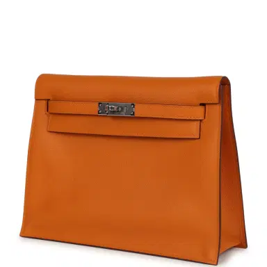 HERMÈS Hermes Kelly Danse Abricot Verso Evercolor Palladium Hardware | Thumbnail 5 HERMÈS Hermes Kelly Danse Abricot Verso Evercolor Palladium Hardware | Thumbnail 5