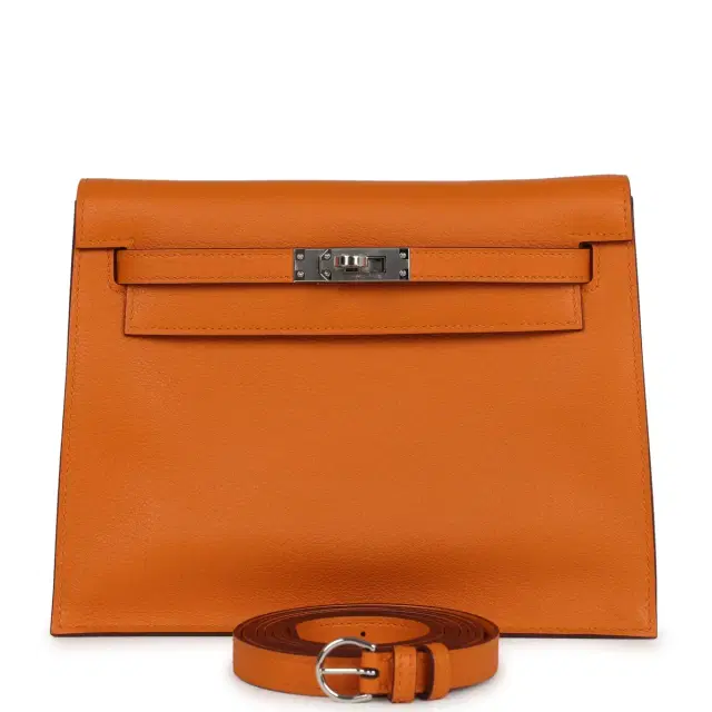 hermes Hermes Kelly Danse Abricot Verso Evercolor Palladium Hardware