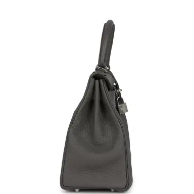 HERMÈS Hermes Kelly Retourne 28 Gris Meyer Clemence Palladium Hardware | Thumbnail 3 HERMÈS Hermes Kelly Retourne 28 Gris Meyer Clemence Palladium Hardware | Thumbnail 3