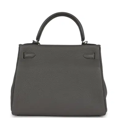 HERMÈS Hermes Kelly Retourne 28 Gris Meyer Clemence Palladium Hardware | Thumbnail 4 HERMÈS Hermes Kelly Retourne 28 Gris Meyer Clemence Palladium Hardware | Thumbnail 4