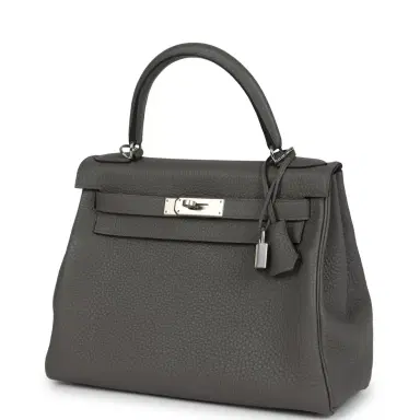 HERMÈS Hermes Kelly Retourne 28 Gris Meyer Clemence Palladium Hardware | Thumbnail 5 HERMÈS Hermes Kelly Retourne 28 Gris Meyer Clemence Palladium Hardware | Thumbnail 5