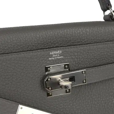 HERMÈS Hermes Kelly Retourne 28 Gris Meyer Clemence Palladium Hardware | Thumbnail 7 HERMÈS Hermes Kelly Retourne 28 Gris Meyer Clemence Palladium Hardware | Thumbnail 7