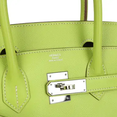 HERMÈS Pre-owned Hermes Birkin 30 Kiwi Candy Epsom Palladium Hardware | Thumbnail 7 HERMÈS Pre-owned Hermes Birkin 30 Kiwi Candy Epsom Palladium Hardware | Thumbnail 7