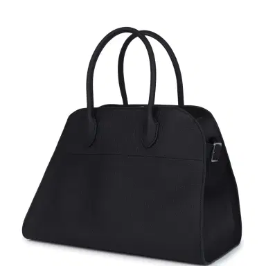 The Row The Row Soft Margaux 12 Bag Midnight Calfskin Silver Hardware | Thumbnail 3 The Row The Row Soft Margaux 12 Bag Midnight Calfskin Silver Hardware | Thumbnail 3