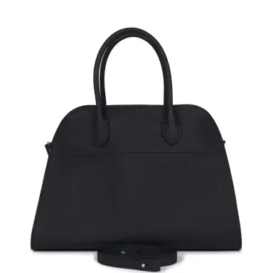 The Row The Row Soft Margaux 12 Bag Midnight Calfskin Silver Hardware | Thumbnail 1 The Row The Row Soft Margaux 12 Bag Midnight Calfskin Silver Hardware | Thumbnail 1