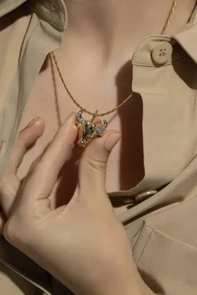 Brent Neale Medium Taurus Zodiac Necklace | Thumbnail 4 Brent Neale Medium Taurus Zodiac Necklace | Thumbnail 4