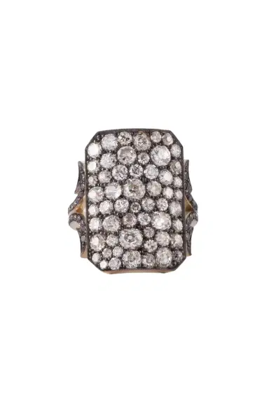 Sylva & Cie Old Euro Black Diamond Ten Table Ring | Thumbnail 1 Sylva & Cie Old Euro Black Diamond Ten Table Ring | Thumbnail 1