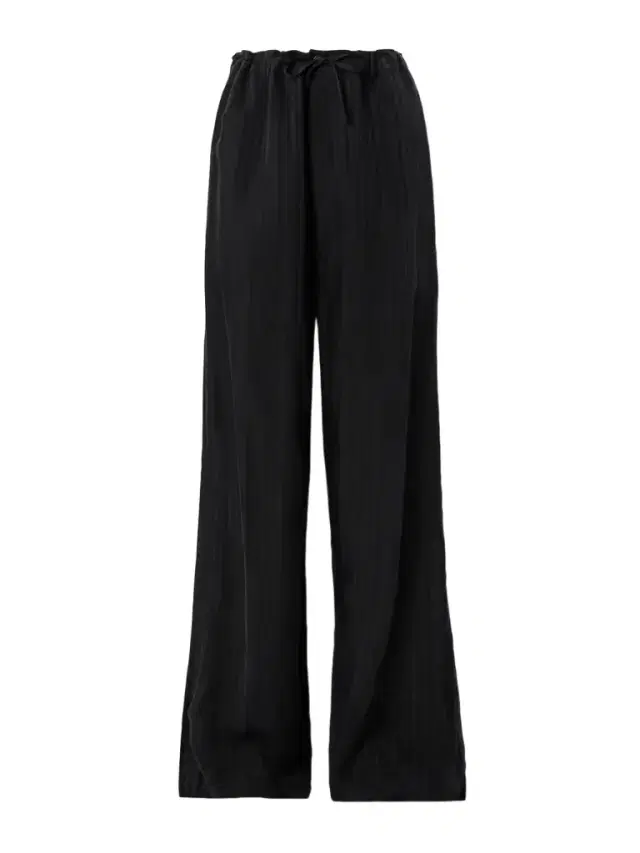 Striped Satin-jacquard Wide-leg Pants