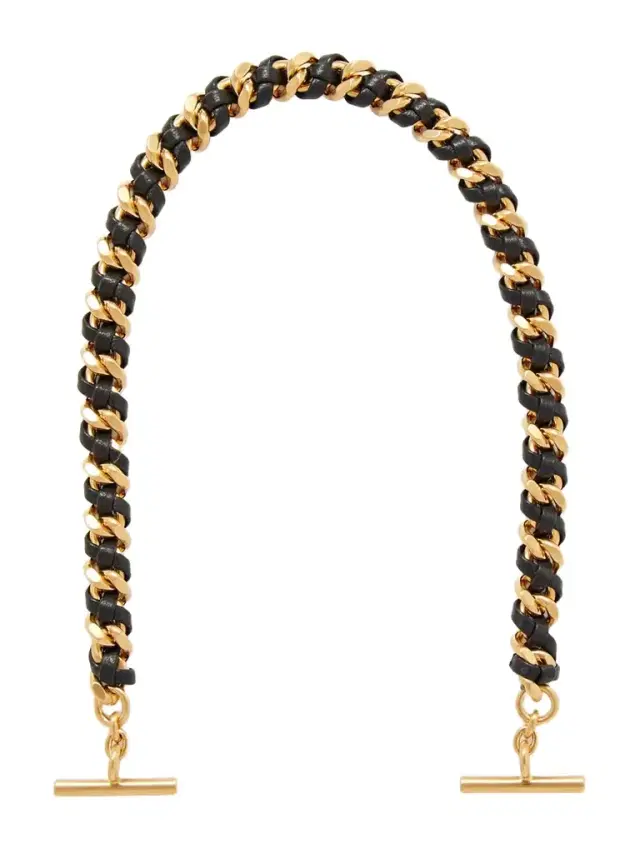 Small Gold-tone Leather Bag Chain