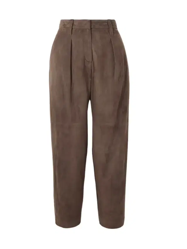Pleated Suede Tapered Pants
